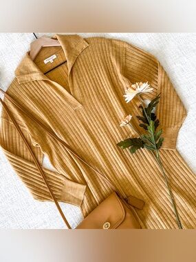 Stunning ribbed wool knit dress.